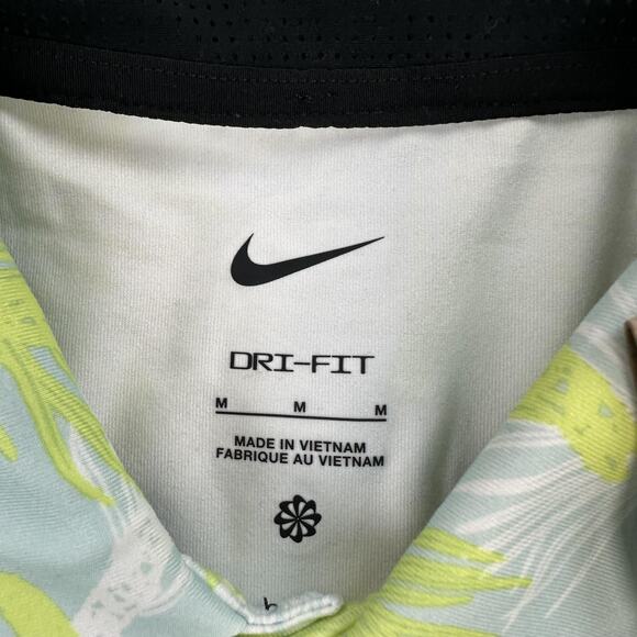 Nike Polo Shirt Mens Medium Dri-FIT Golf Performance Leaf Print FQ402-736 - Picture 4 of 9